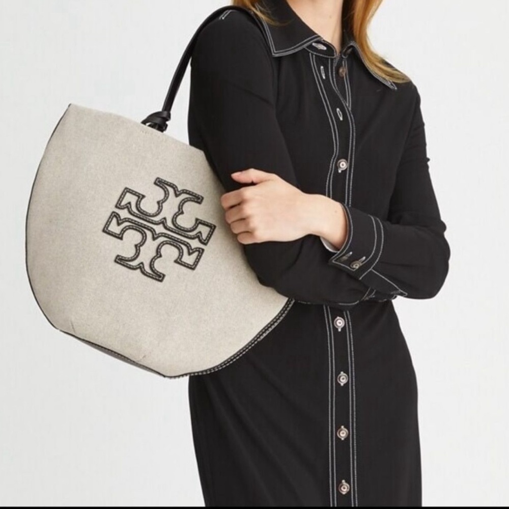 Tory Burch small canvas round tote